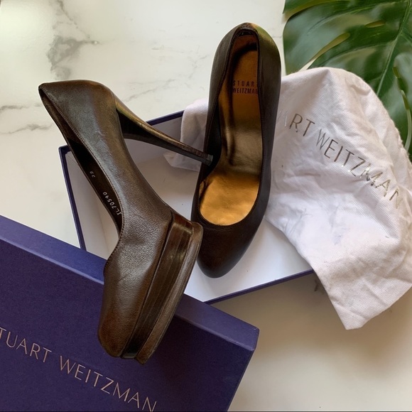 Stuart Weitzman Stiletto Platform leather Pumps